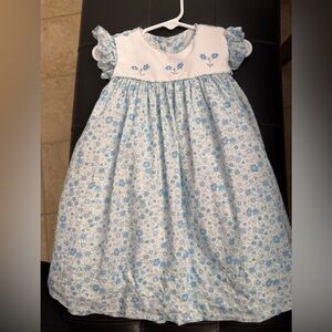 Marco & Lizzy Floral Blue and White Kids Dress